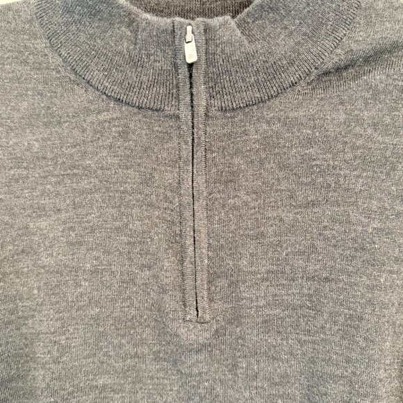 🖤 David Donahue Men’s Charcoal Gray 1/4 Zip Sweater (Size L) - Picture 2 of 5